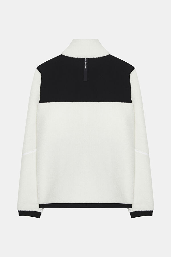 Beyaz Dik Yaka Sweatshirt 2