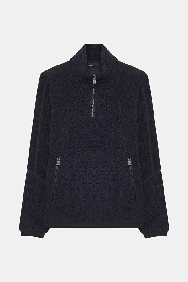 Lacivert Dik Yaka Sweatshirt