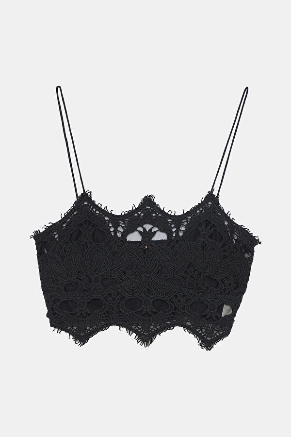 Siyah Dantelli Bralet