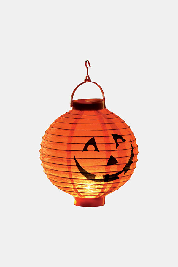 Pumpkin Paper Lantern W/Light Cm. 20 In Pbh (Batteries Not Included)