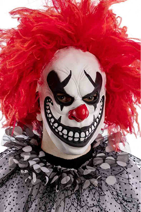 Smiling Clown Latex Maskwith Header