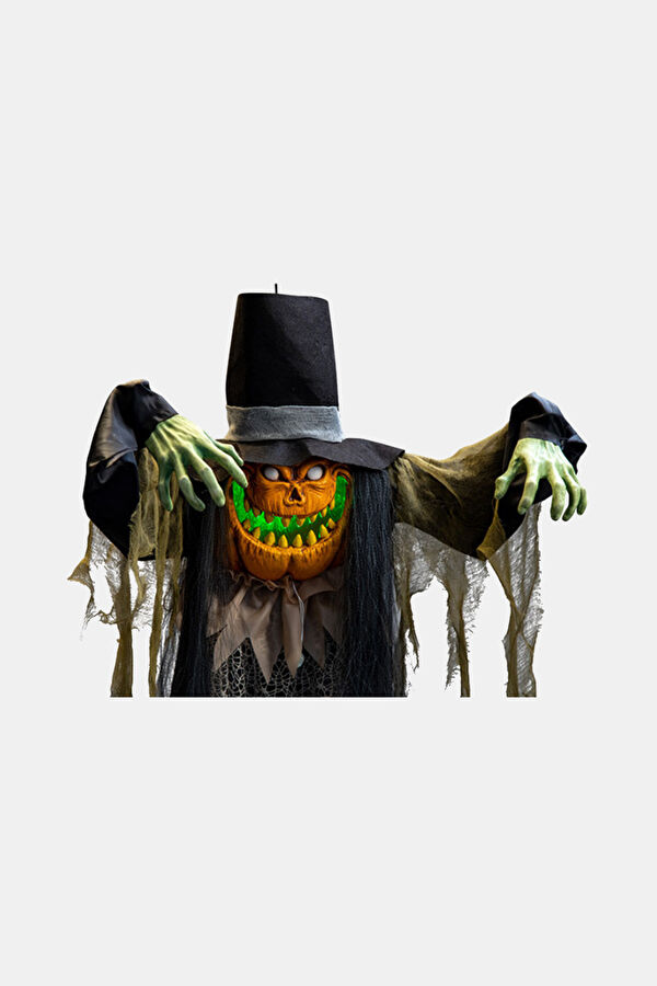 Hanging Pumpkin Monster W/Hat And Lights, Approx. 180Cm Tall, With Label (Batteries İncluded). 2