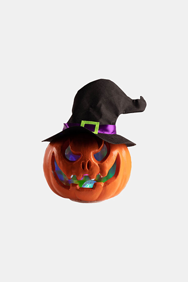 Decoratıve Pumpkın Wıth Hat, Lıghts And Sound H.Cm.37 (Batt. Not Incl) Wıth Hangtag Label
