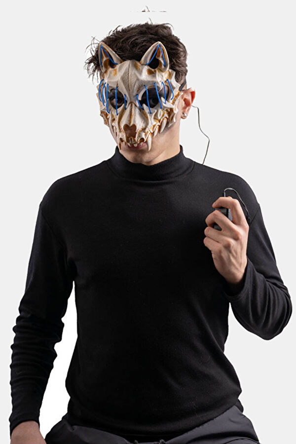Wolf Plastıc Mask Wıth Lıghtıng Decoratıons (Batterıes Not Included) In Pbh 5