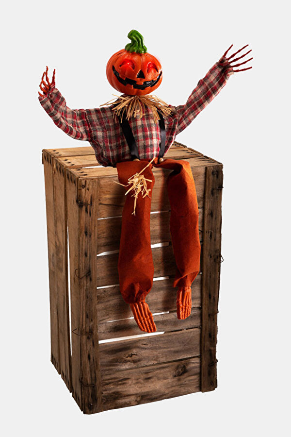 Sitted Pumpkin Monster W/Lights