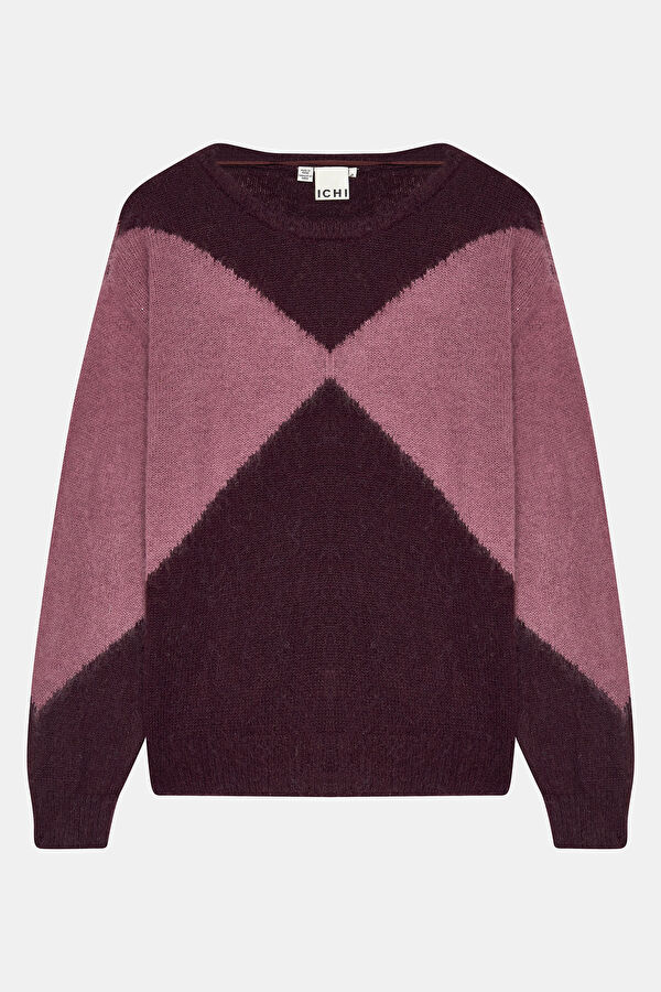 Burgundy Patterned Women's Sweater