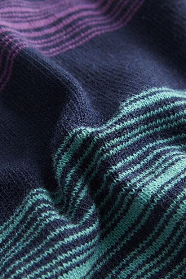 Men's Purple Striped Viscose Knit Sweater 4