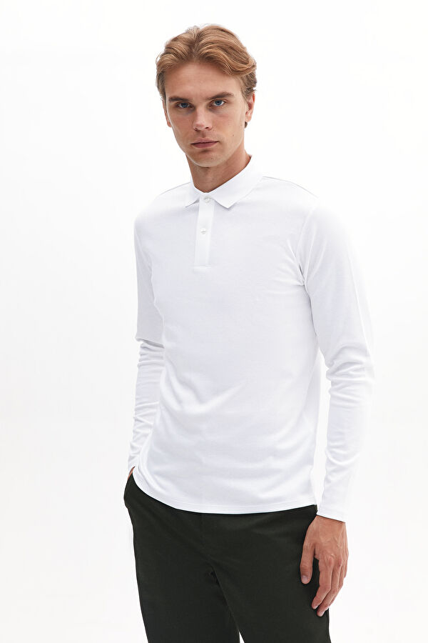 Beyaz Polo Yaka T-Shirt