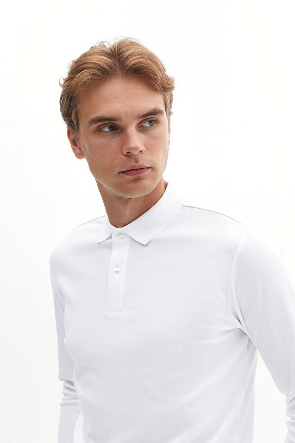 Beyaz Polo Yaka T-Shirt 2