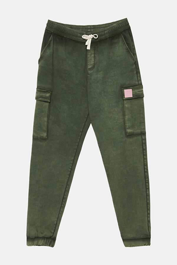 Relax Fit Dark Green Skinny Leg Trousers