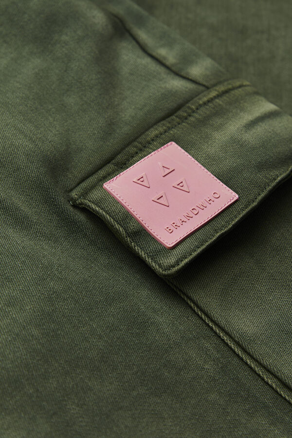Relax Fit Dark Green Skinny Leg Trousers 3