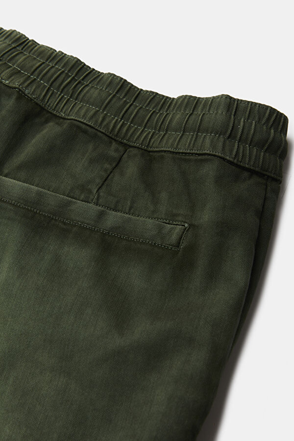 Relax Fit Dark Green Skinny Leg Trousers 4