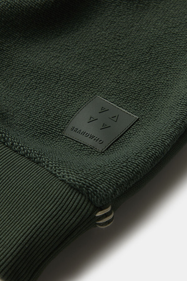 Yeşil Relax Kalıp Bisiklet Yaka Erkek Sweatshirt 3