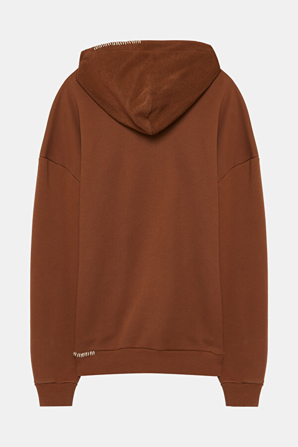 Orange Relaxed Fit Hooded Men's Sweatshirt 2