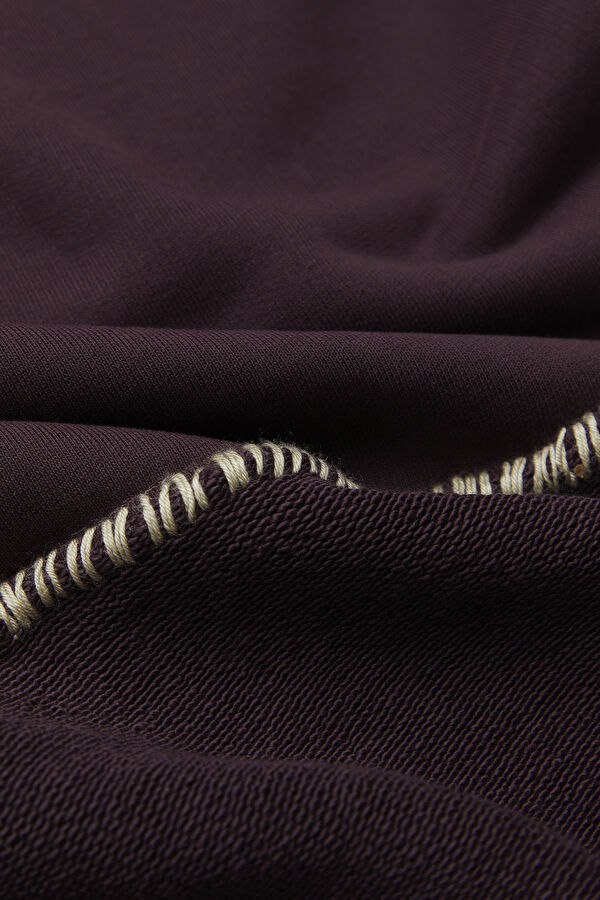 Mor Relax Kalıp Bisiklet Yaka Sweatshirt 4