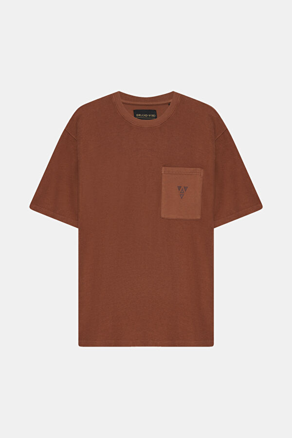 Relax Kalıp Kiremit Bisiklet Yaka T-Shirt