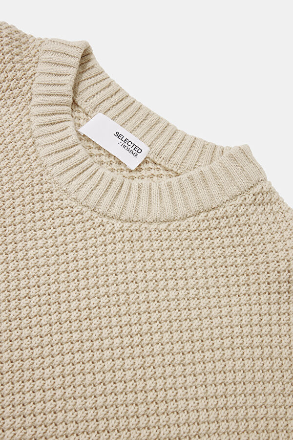 Cream Organic Cotton Knitwear Sweater 3