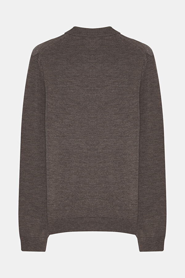 Brown Wool Tricot Cardigan 2