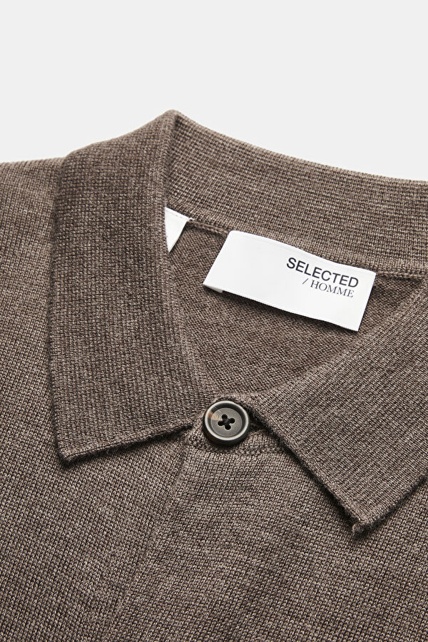 Brown Wool Tricot Cardigan 3