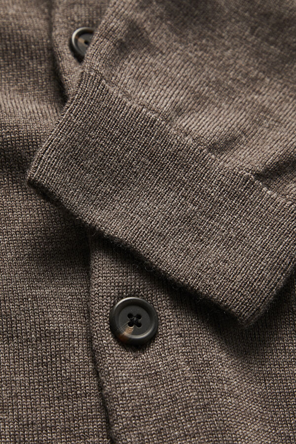 Brown Wool Tricot Cardigan 5