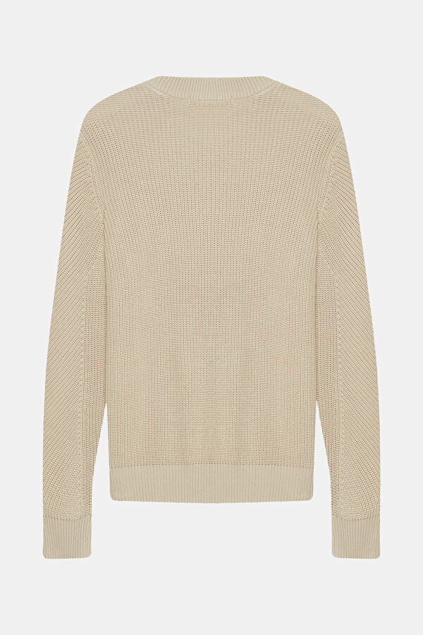 Cream Organic Cotton Knit Men's Sweater 2