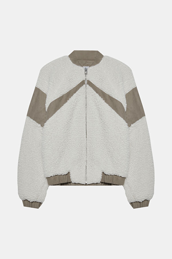 Krem Sherpa Kadın Mont