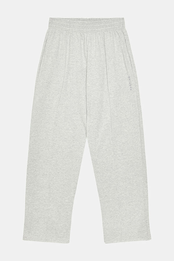Oversize Gri Bol Paça Spor Erkek Pantolon