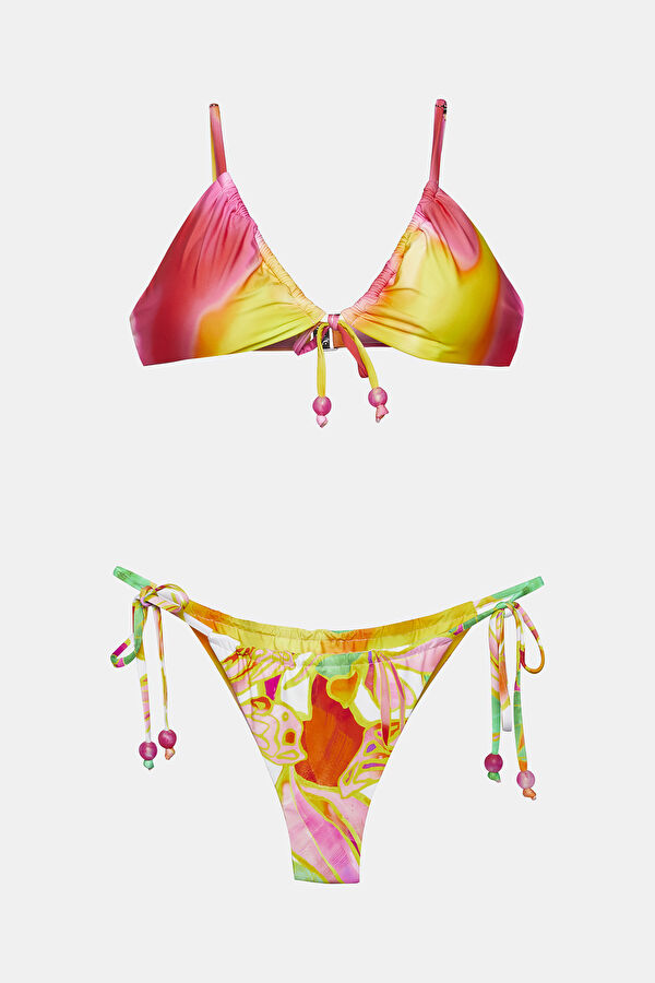 Fuşya Desenli Kadın Bikini
