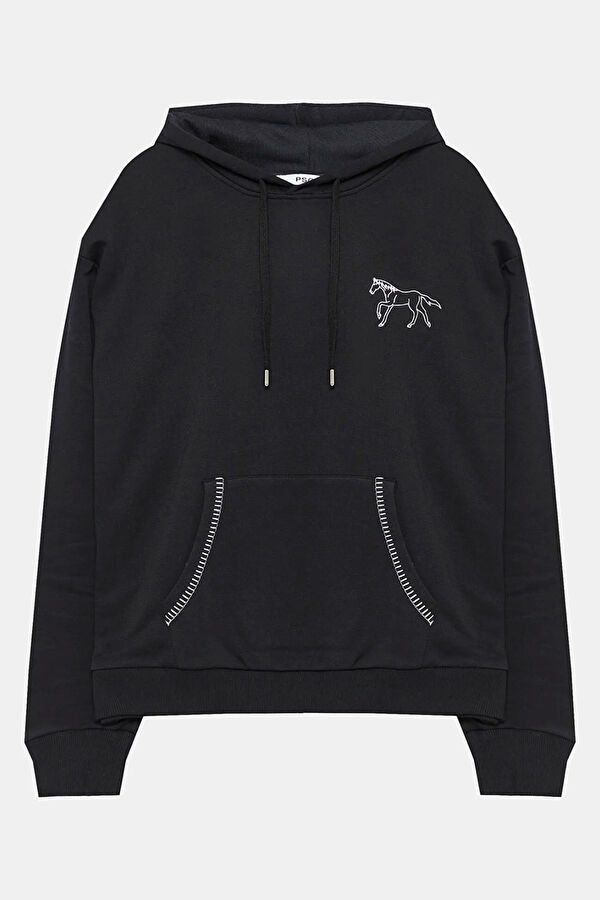 Men's Black Hooded Sweatshirt