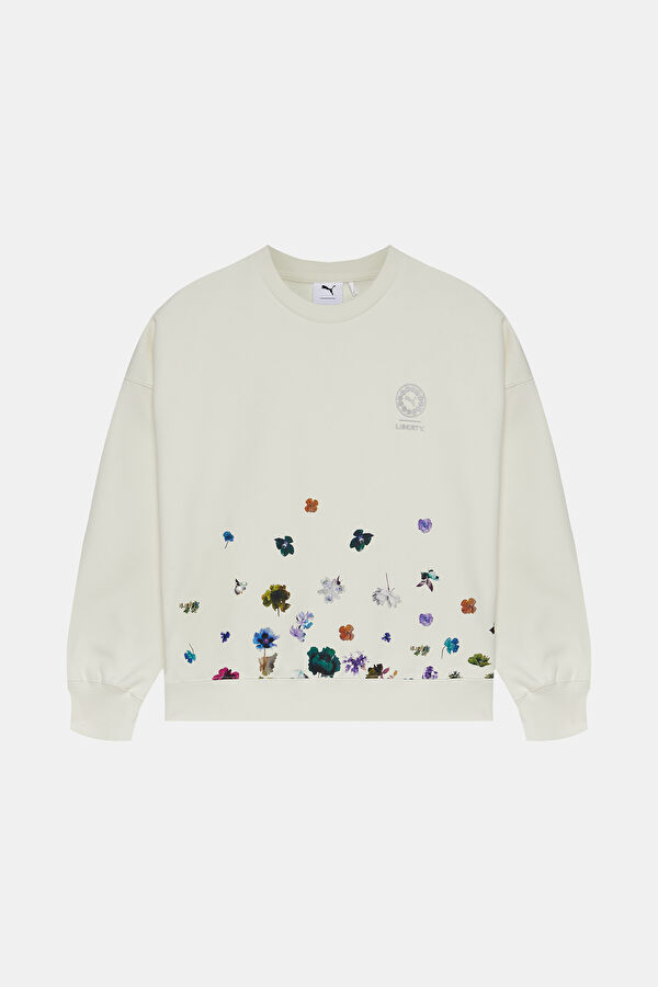 Liberty Beyaz Bisiklet Yaka Sweatshirt