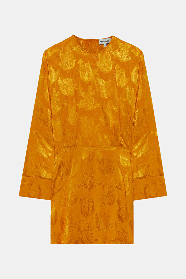 Orange Jacquard Women's Dress