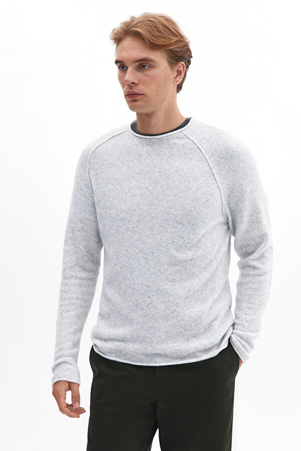 Grey Wool polyamide Tricot Jersey