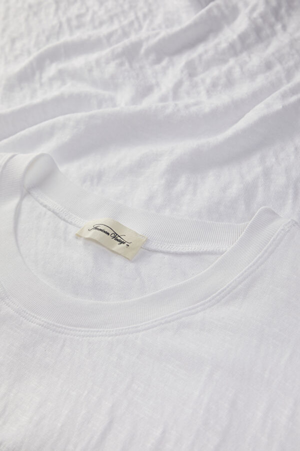 Oversize Beyaz Bisiklet Yaka T-Shirt 3