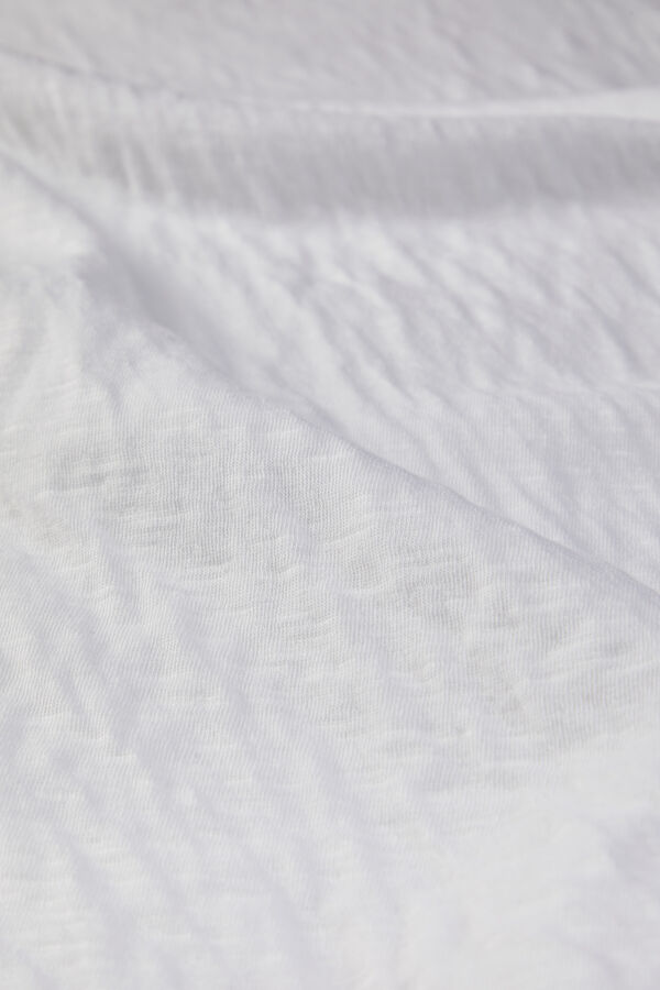Oversize Beyaz Bisiklet Yaka T-Shirt 4