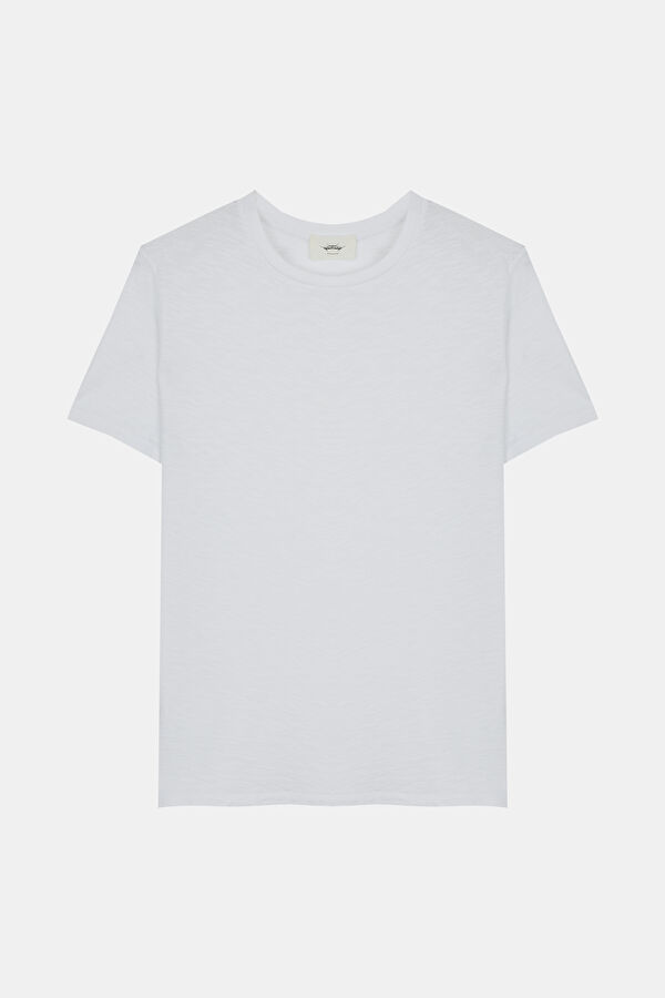 Beyaz Bisiklet Yaka T-Shirt 4