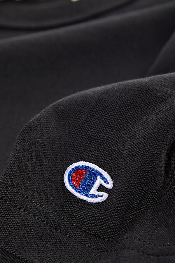 Relax Kalıp Siyah Bisiklet Yaka T-Shirt 4