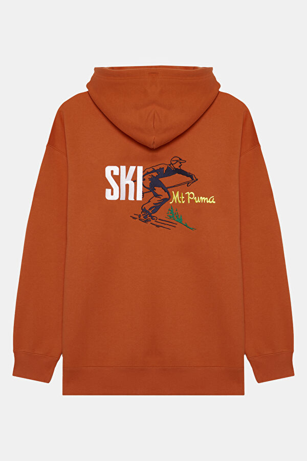 The Neverworn II Turuncu Relax Kalıp Kapuşonlu Erkek Sweatshirt 2