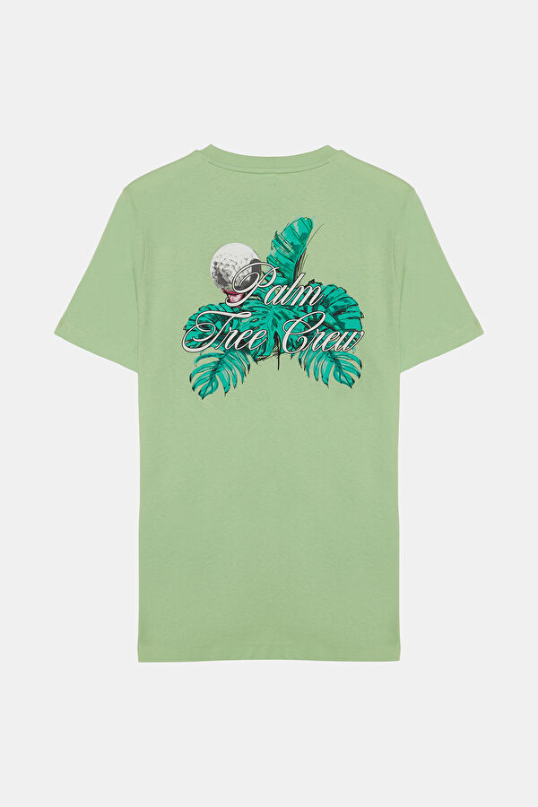 Palm Tree Crew Relax Kalıp Mint Bisiklet Yaka T-Shirt 2
