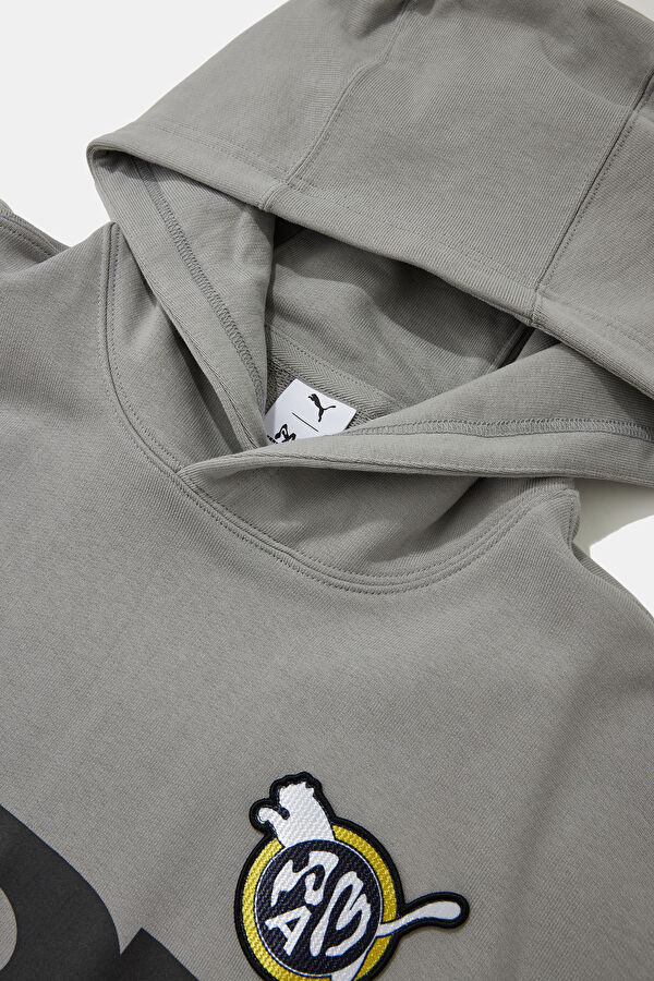 PAM Gri Relax Kalıp Kapüşonlu Erkek Sweatshirt 3