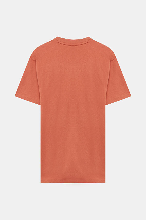 P.A.M. Relax Kalıp Kırmızı Bisiklet Yaka Baskılı T-Shirt 2