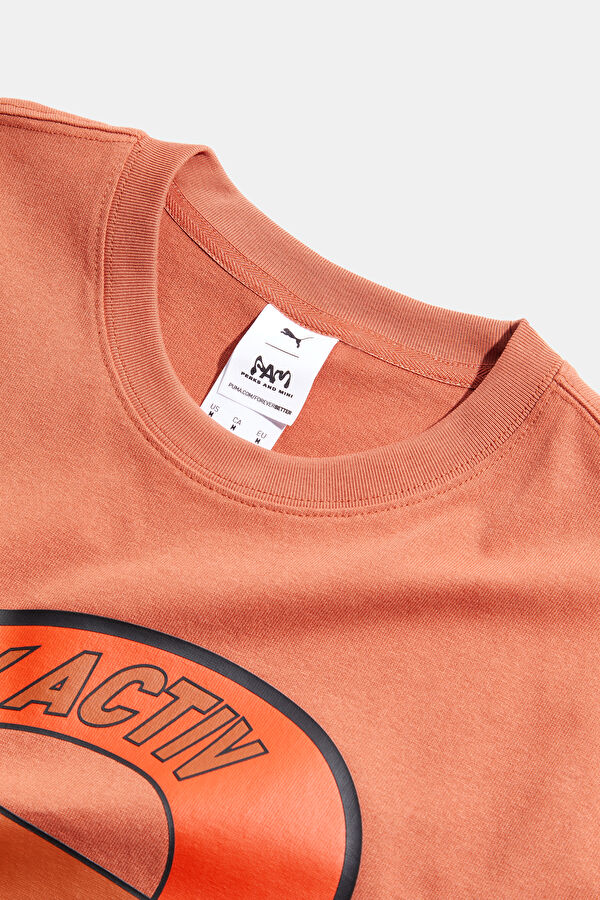 P.A.M. Relax Kalıp Kırmızı Bisiklet Yaka Baskılı T-Shirt 3