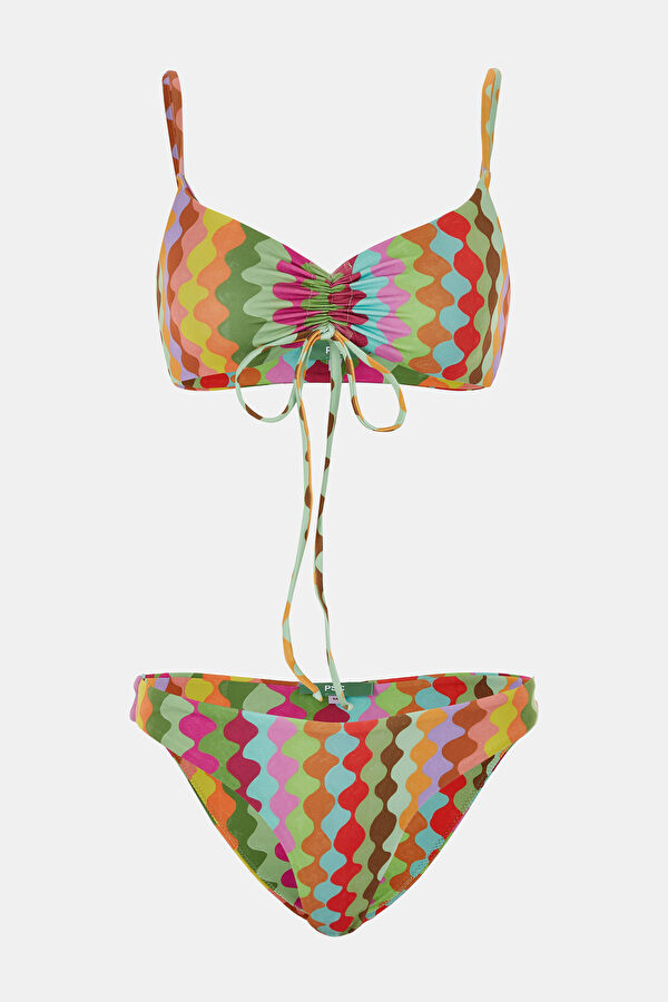 Multicolor Design Filled Bikini