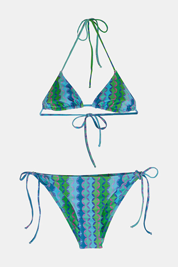 Yeşil Baklava Desenli Bikini