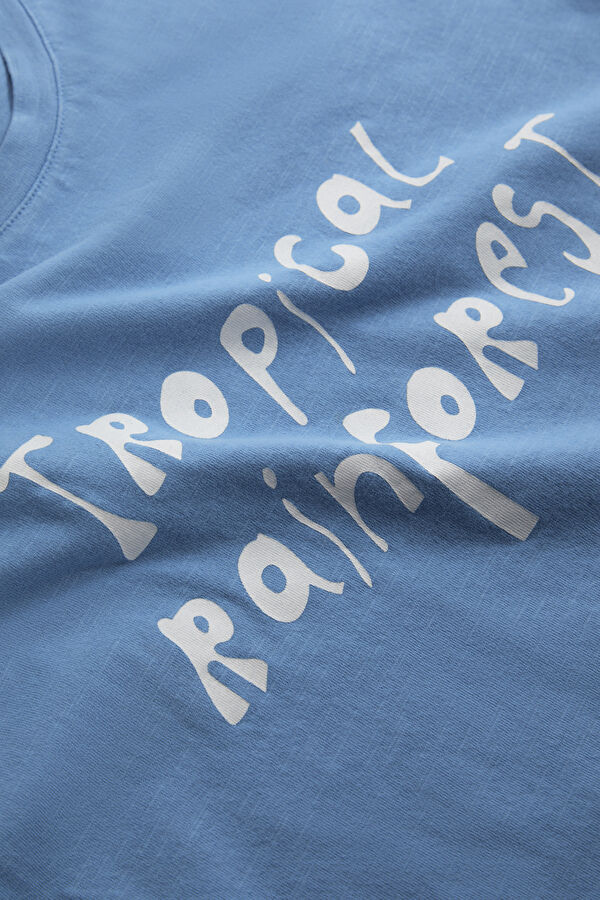 Blue Crew Neck Printed Women's T-Shirt 4