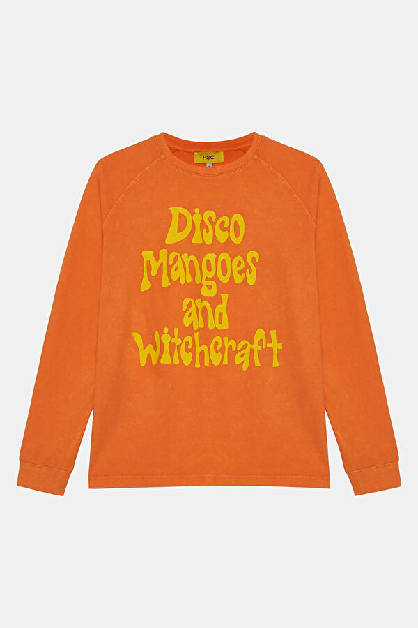 Orange Printed Bicycle Collar Tshirt