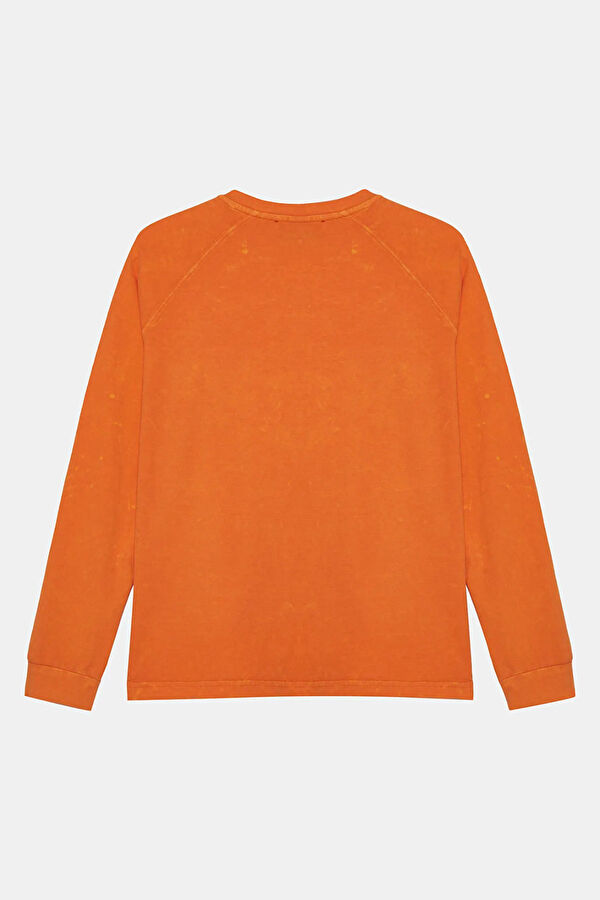 Orange Printed Bicycle Collar Tshirt 2