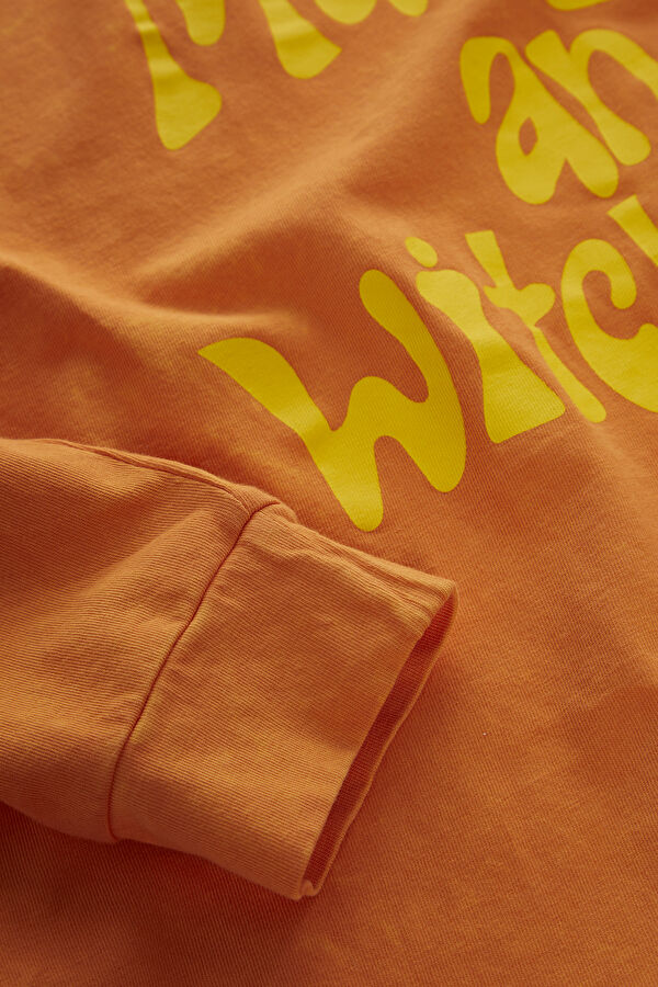 Orange Printed Bicycle Collar Tshirt 4