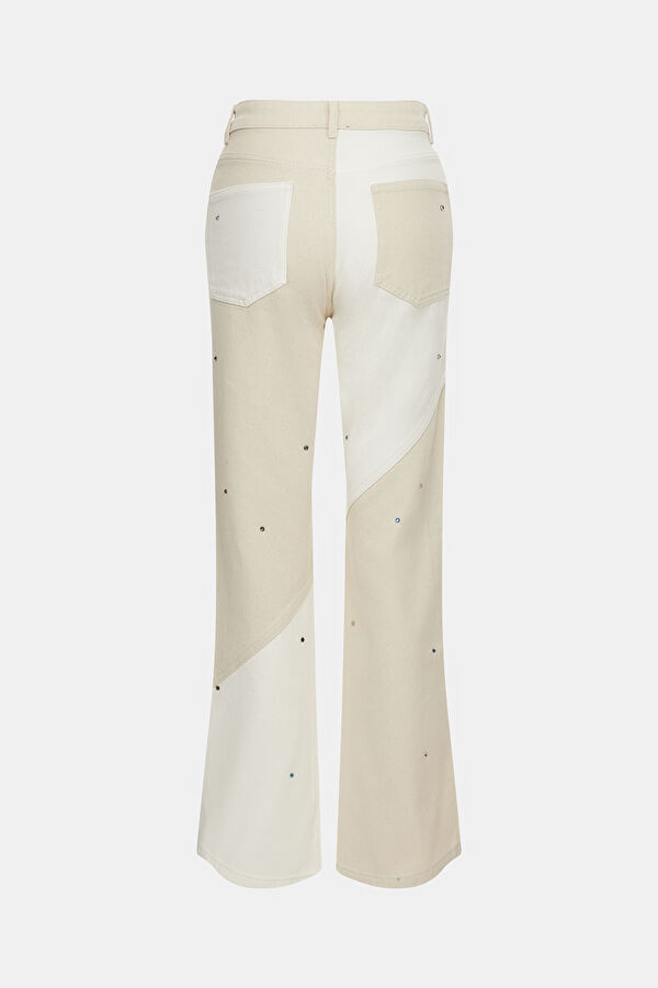 White Straight Leg Women's Trousers 2