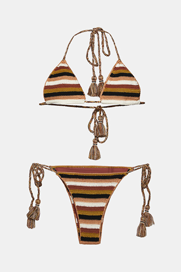 Bordo Desenli Bikini