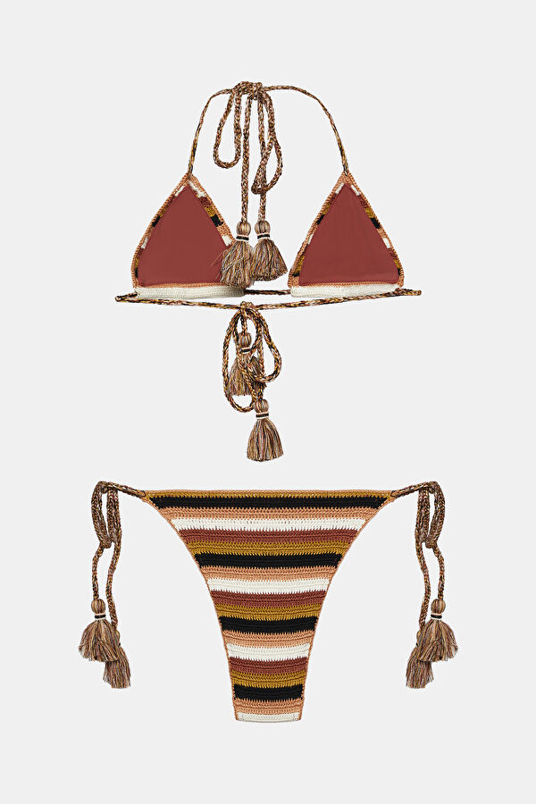 Bordo Desenli Bikini 2